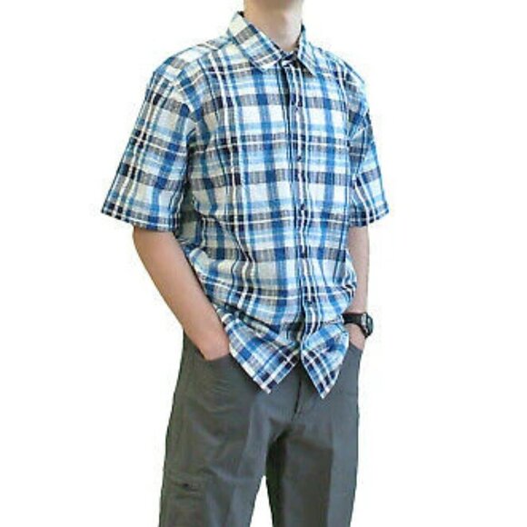 Patagonia Mens Puckerware Casual Travel Short Sleeve Shirt - Picture 1 of 11
